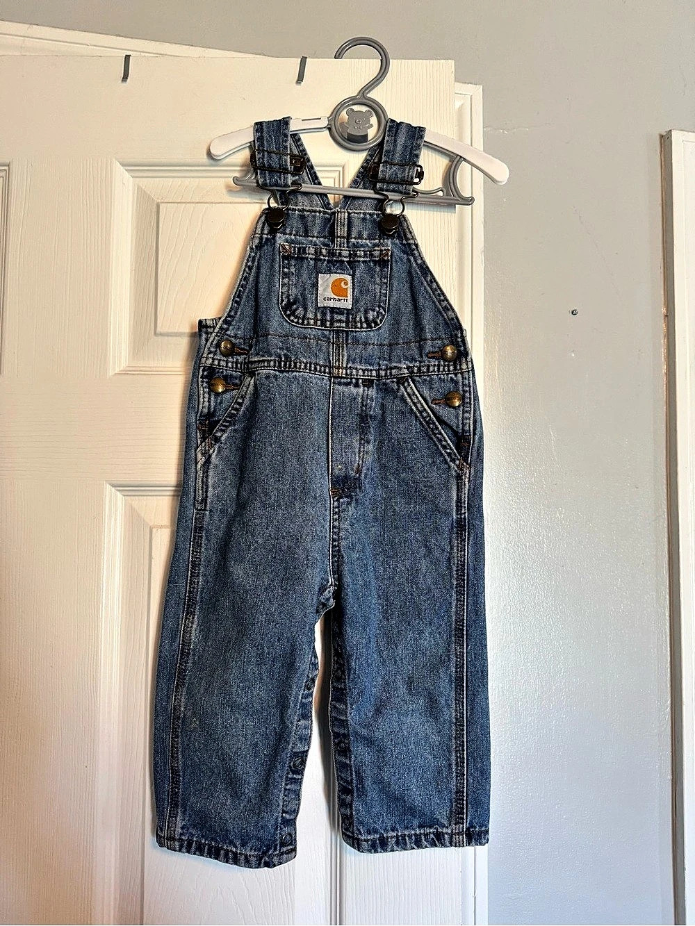 Carhartt Infant/Toddler Denim Bib Overall Blue 12M